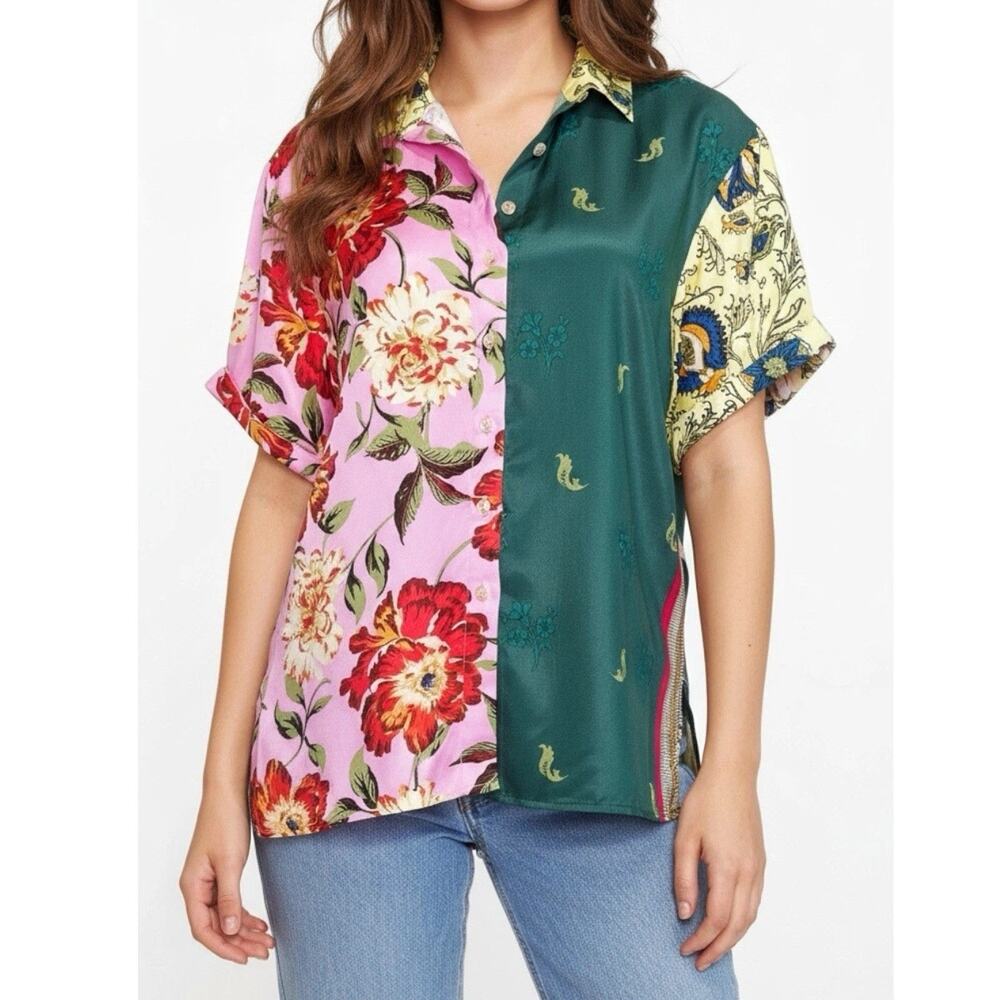 Anthropologie Oversized Surf Shirt - S Green - Picture 3 of 5